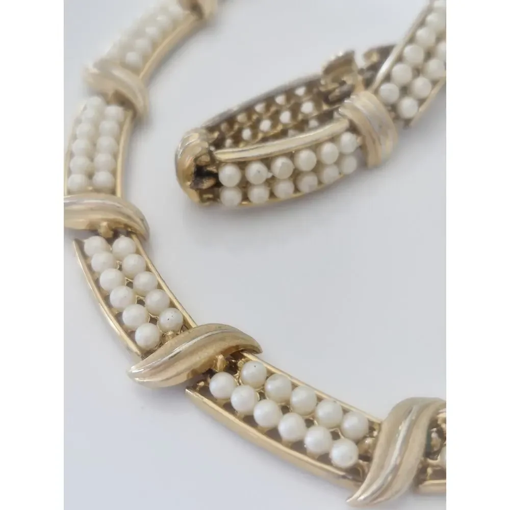 Vintage MCM Crown Trifari Swirl and Whirl Necklace and Bracelet
